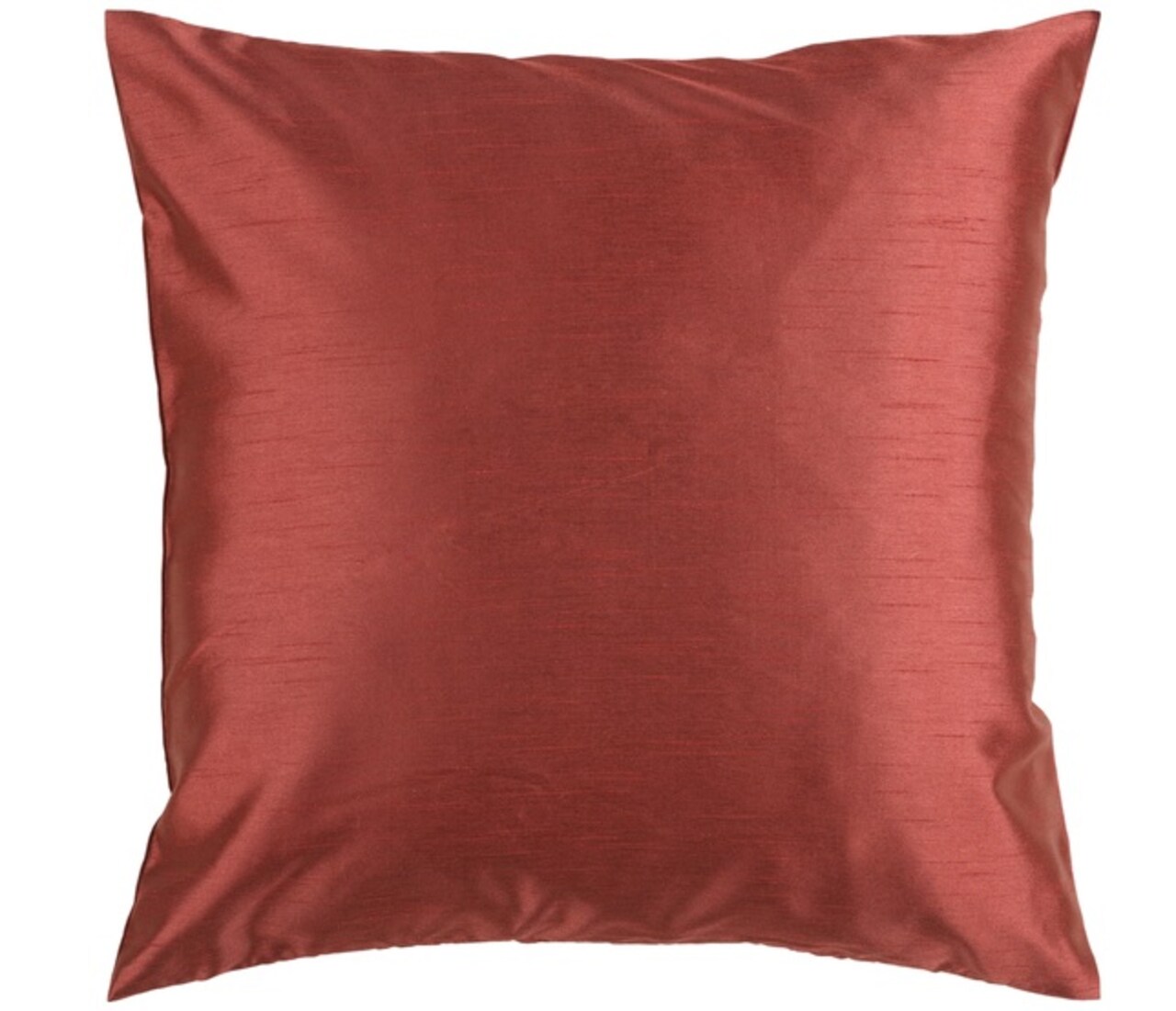 Tiwari Home 22" Rust Red Solid Contemporary Square Throw Pillow Cover